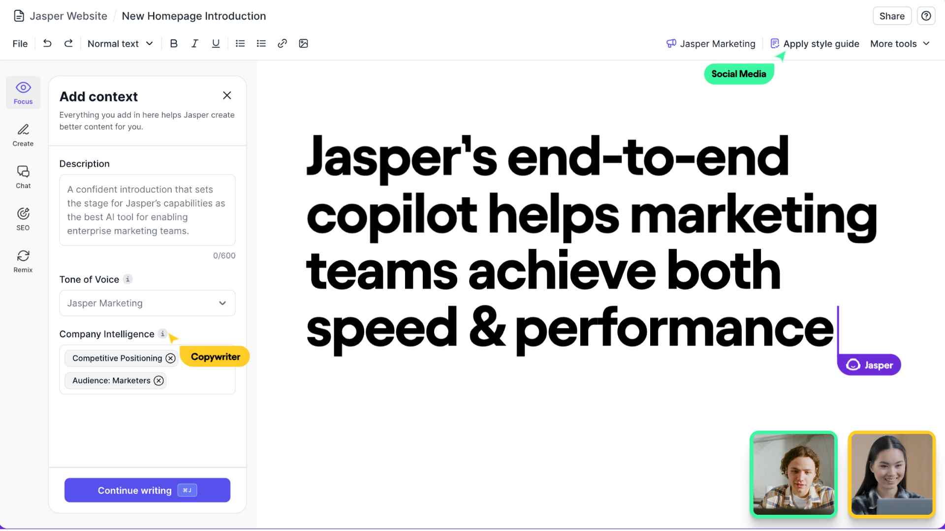 melhores ferramentas de criação de conteúdo de IA - jasper